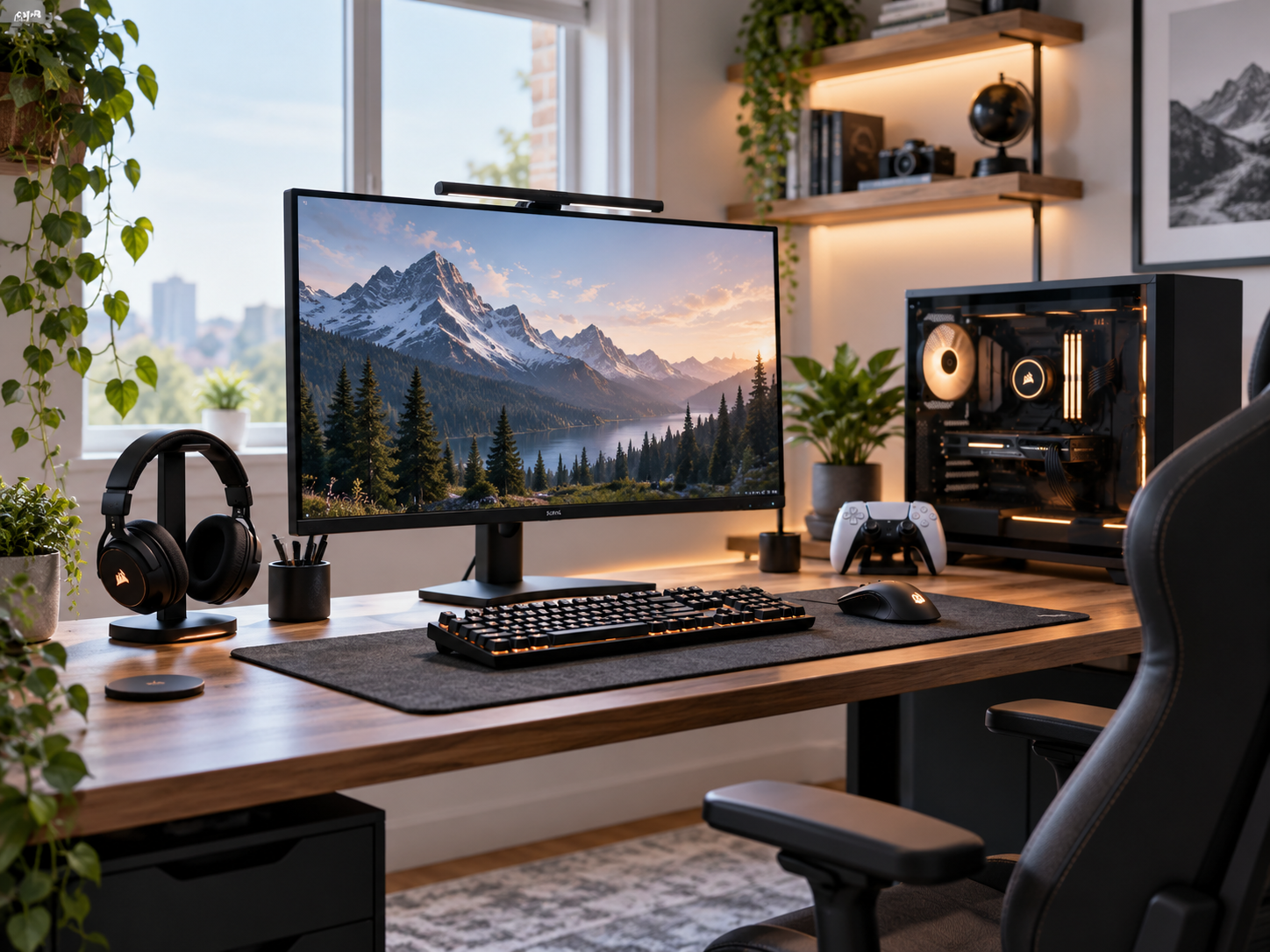 Modern gaming setup with carefully selected equipment