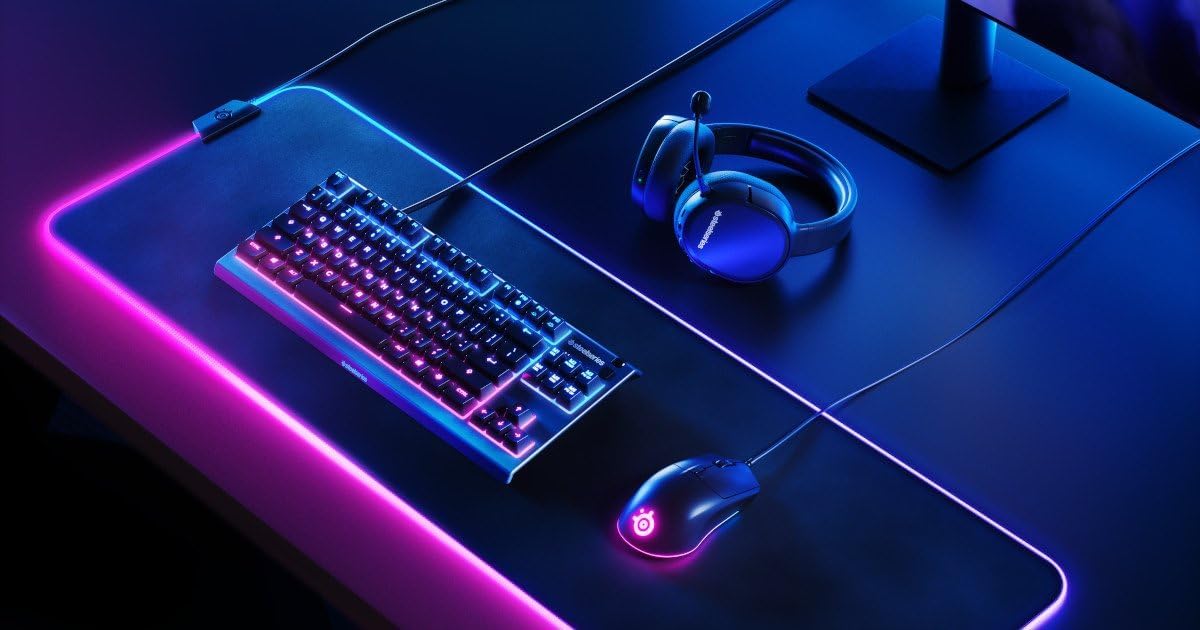 SteelSeries Apex 3 TKL RGB Gaming Keyboard – Tenkeyless Compact Form Factor - 8-Zone RGB Illumination – IP32 Water & Dust Resistant – Whisper Quiet Gaming Switch – Gaming Grade Anti-Ghosting (Renewed) - Image 6