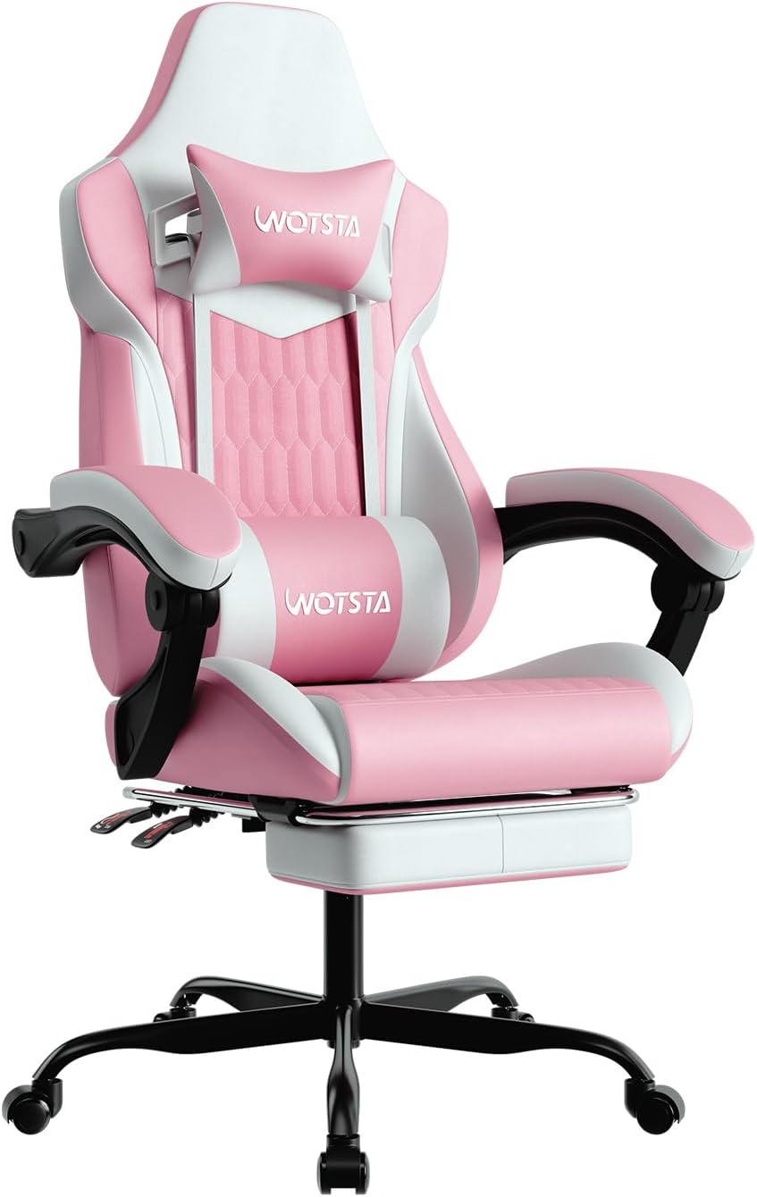 Gaming Chair with Footrest, High Ba...