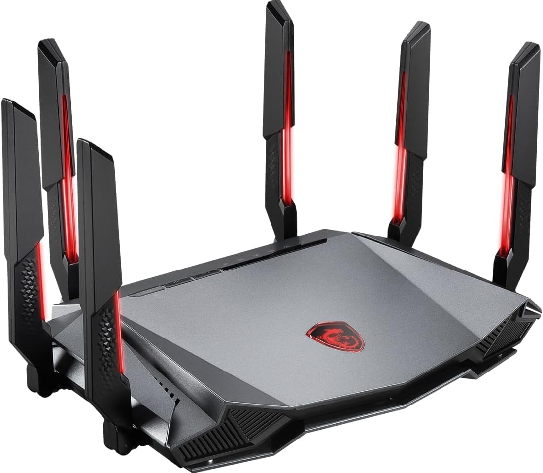MSI Radix AXE6600 WiFi 6E Tri-Band Gaming Router, AI QoS, RGB, 1.8GHz Quad-Core Processor, MU-MIMO, Tri Band Gigabit Wireless, 8-Stream, High Speed Long Range Gaming Router - Image 4