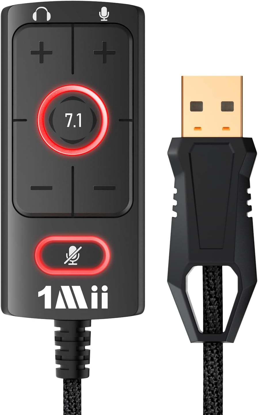 1Mii USB Sound Card, 3.5mm Audio Ad...