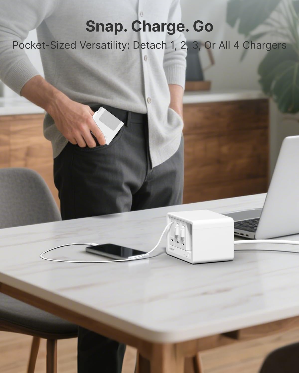Gitryin 12-in-1 Desktop Charging Station, 160W USB Retractable GaN Charger - Image 8