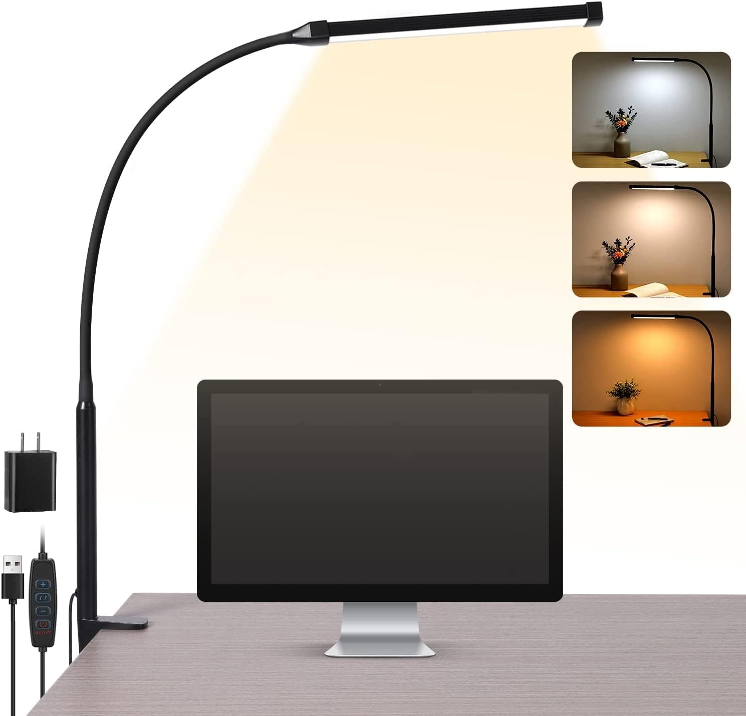 Voncerus LED Desk Lamp with Clamp, ...