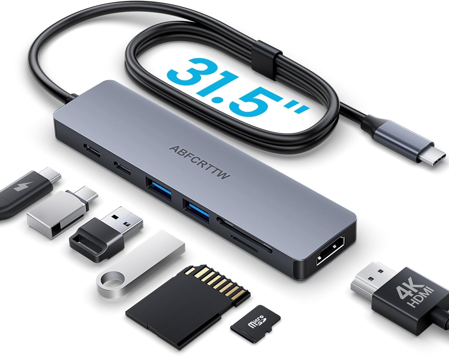 31.5” USB C Hub Multiport Ada...
