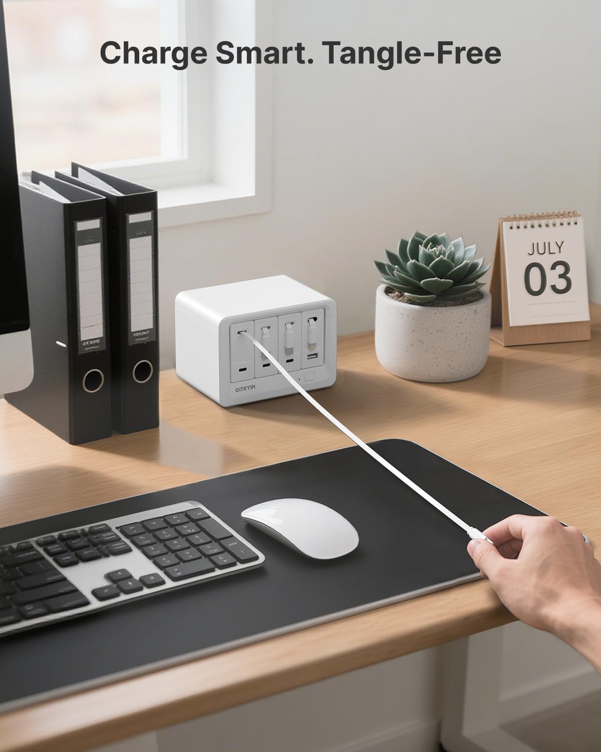 Gitryin 12-in-1 Desktop Charging Station, 160W USB Retractable GaN Charger - Image 9