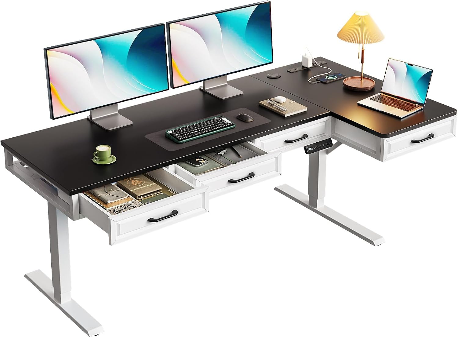 OffiGo 63 Inch L Shaped Standing De...