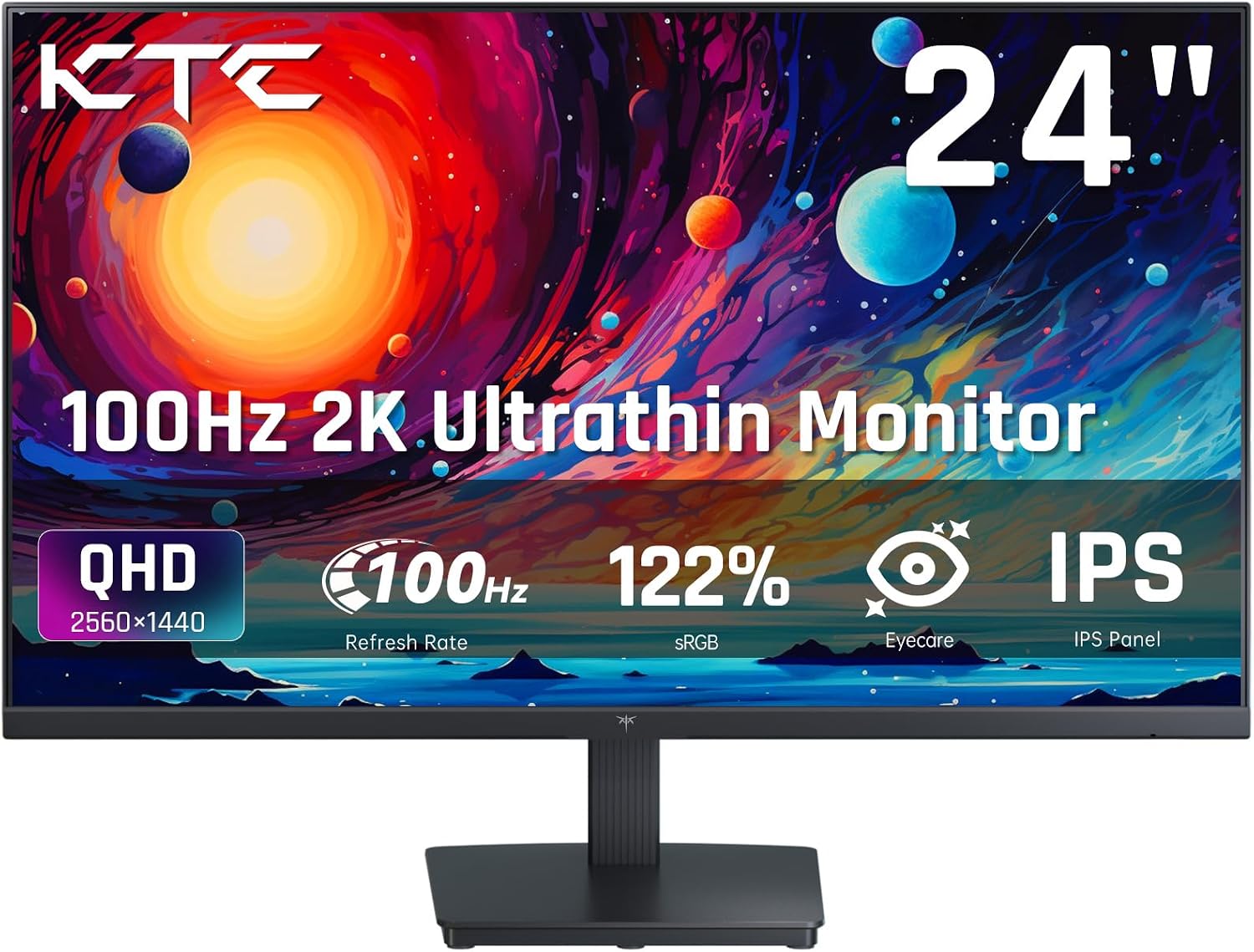 KTC 24 Inch QHD 100Hz Computer Moni...