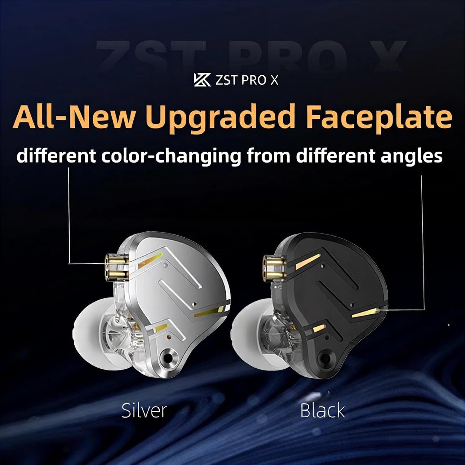 2026 Latest KZ ZST PRO X in Ear Monitor Headphone, 1BA 1DD Hybrid Driver Wired Gaming Earbuds Deep Bass Sound Ear buds HiFi IEM for Gaming Music Video Singer Musician Drummer (without mic, Black Gold) - Image 3