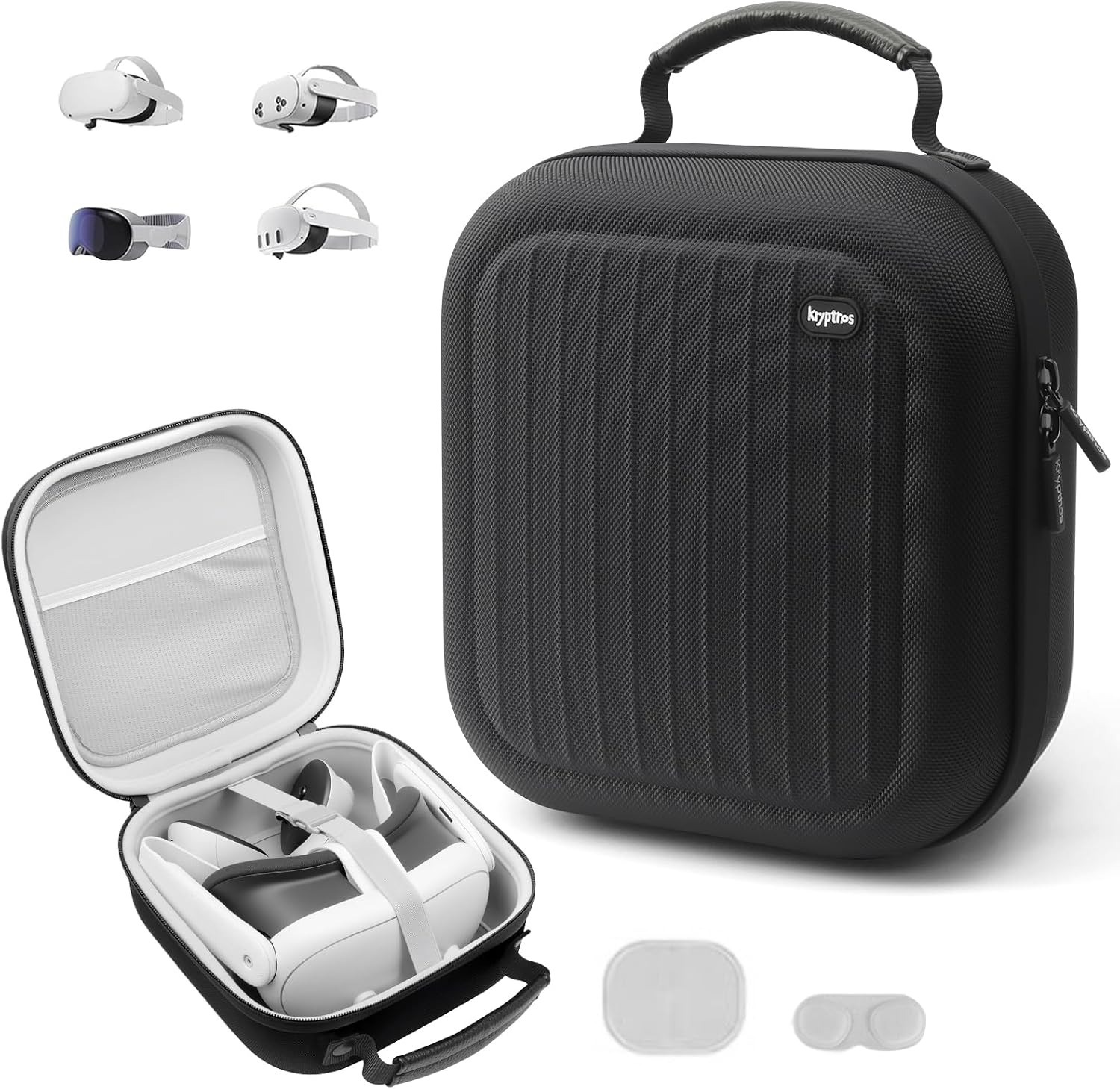 Hard Carrying Case for Meta Quest 3S/Quest 3/Quest 2/Vision Pro(Black）