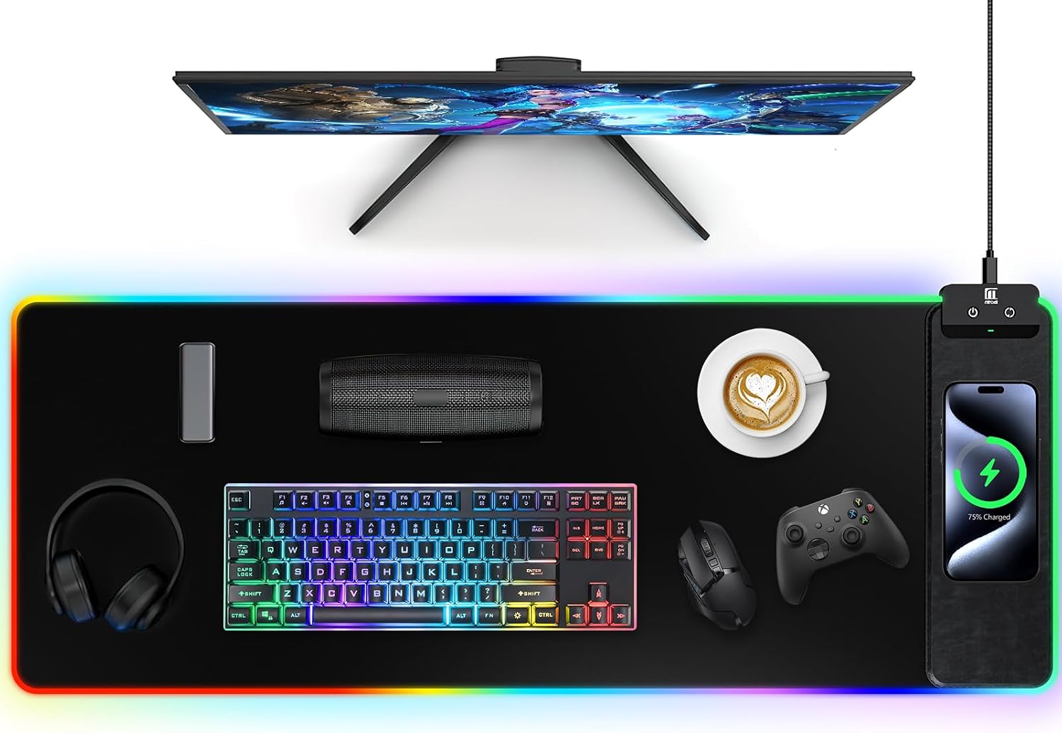 Mouse Pad with Wireless Charging, L...