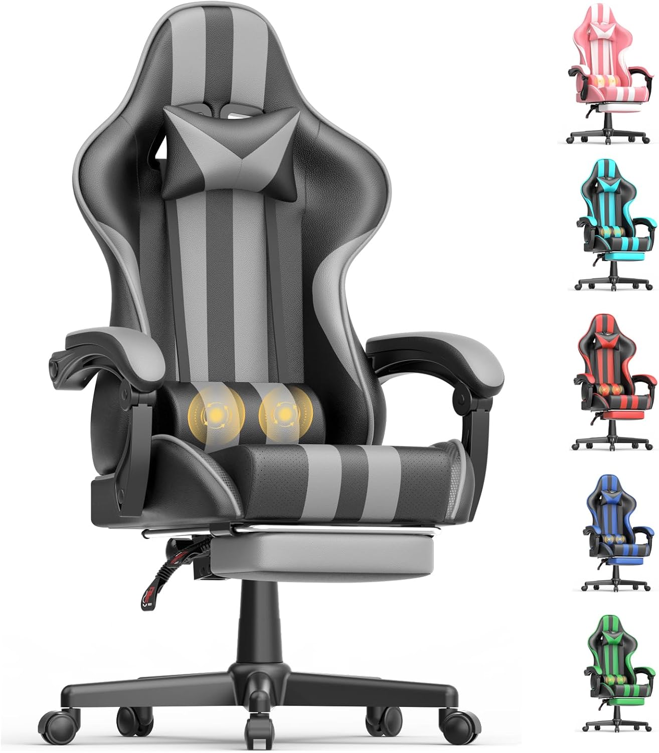 Ferghana Grey Gaming Chair, Ergonom...