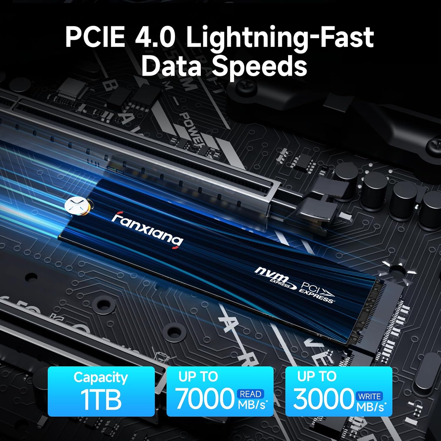 fanxiang 1TB NVMe SSD PCIe Gen 4 Gaming SSD for PS5, Up to 7000MB/s M.2 2280 SSD Compatible with PS5 Storage Expansion, Internal Solid State Drive for Gamers, Professionals, Creators S880E - Image 4