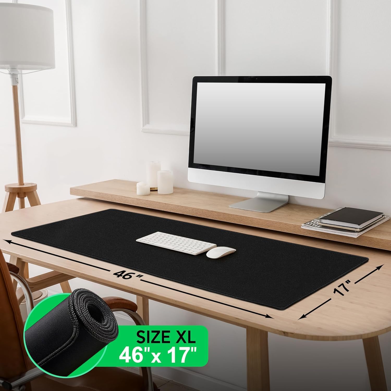 LifeTrim Huge 46”x17” 5mm Gaming Mouse Pad Large Mouse Pad for Desk Gaming Giant Black XXL Thick Long Extra Large Extended Big Gamer Desk Mat - Image 2