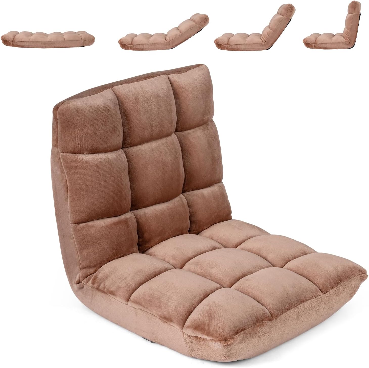 COSTWAY Floor Chair, Folding Floor Gaming Chair with Back Support