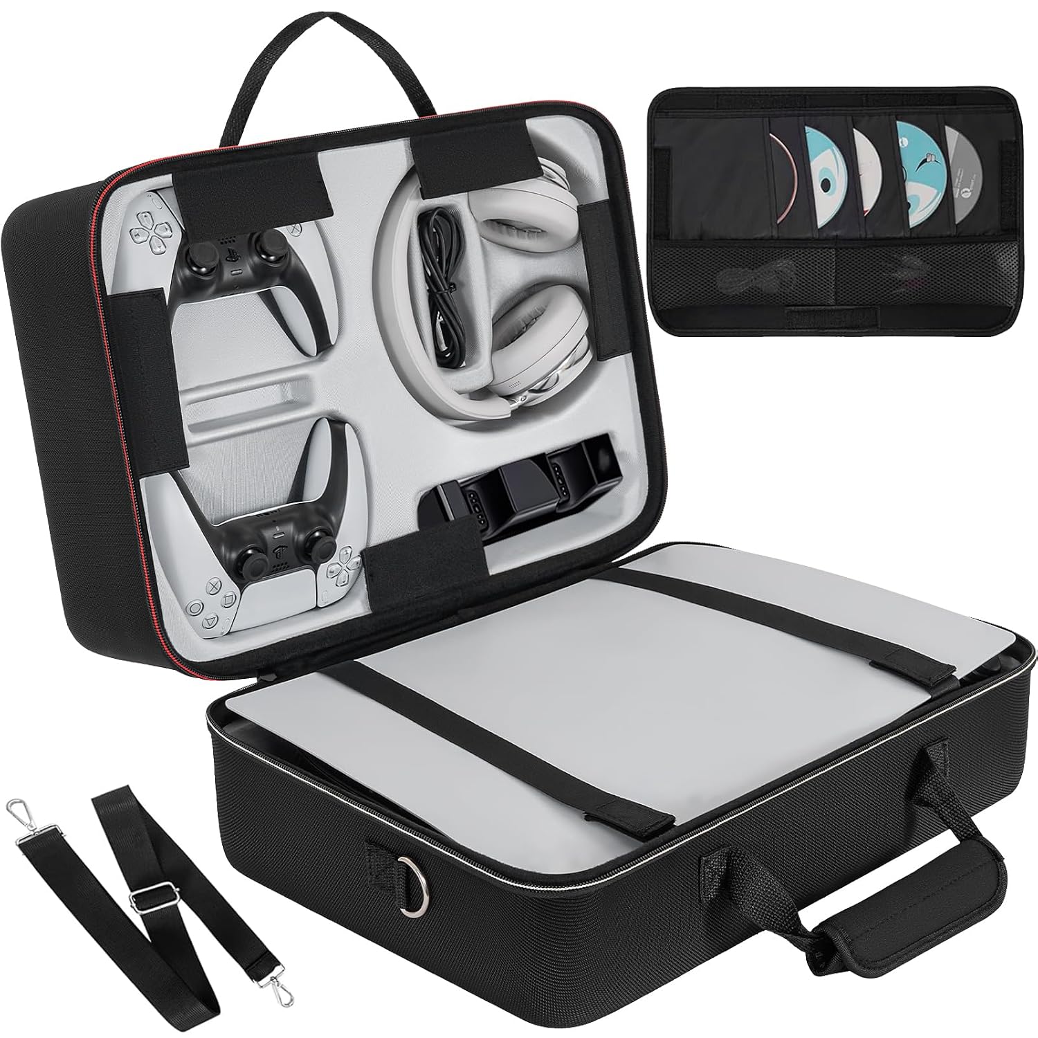 OUUTMEE Hard Shell Carrying Case Compatible with PS5