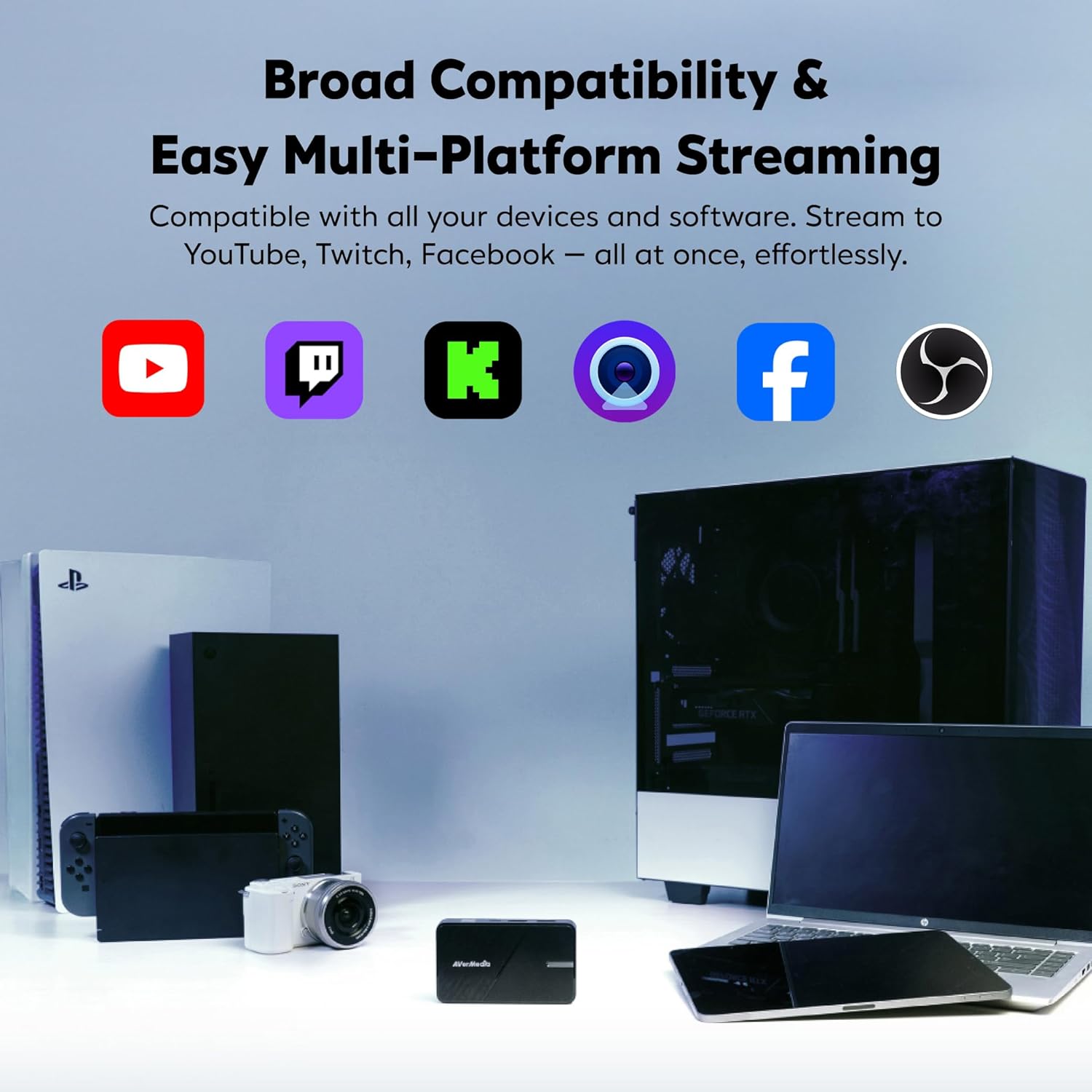 AVerMedia Capture Card for Streaming, 4K60 HDR Passthrough, 1080p60 Video Recording, Ultra-Low Latency Game Streaming for Switch 2, Xbox, PS5, PC on Twitch, OBS, Win11, Mac - StreamLine MINI+ GC311G2 - Image 6