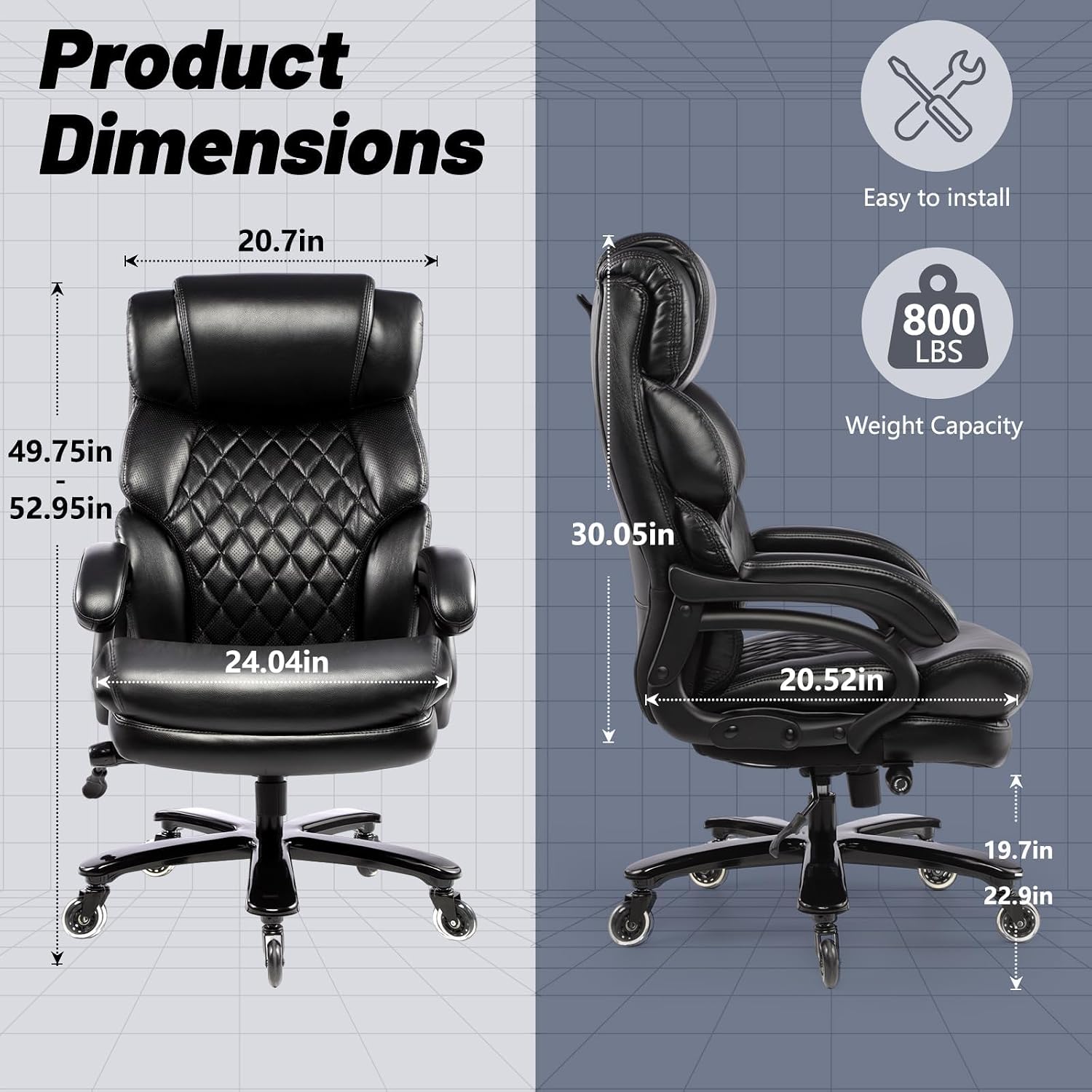 800LBS Big and Tall Office Chair fo...
