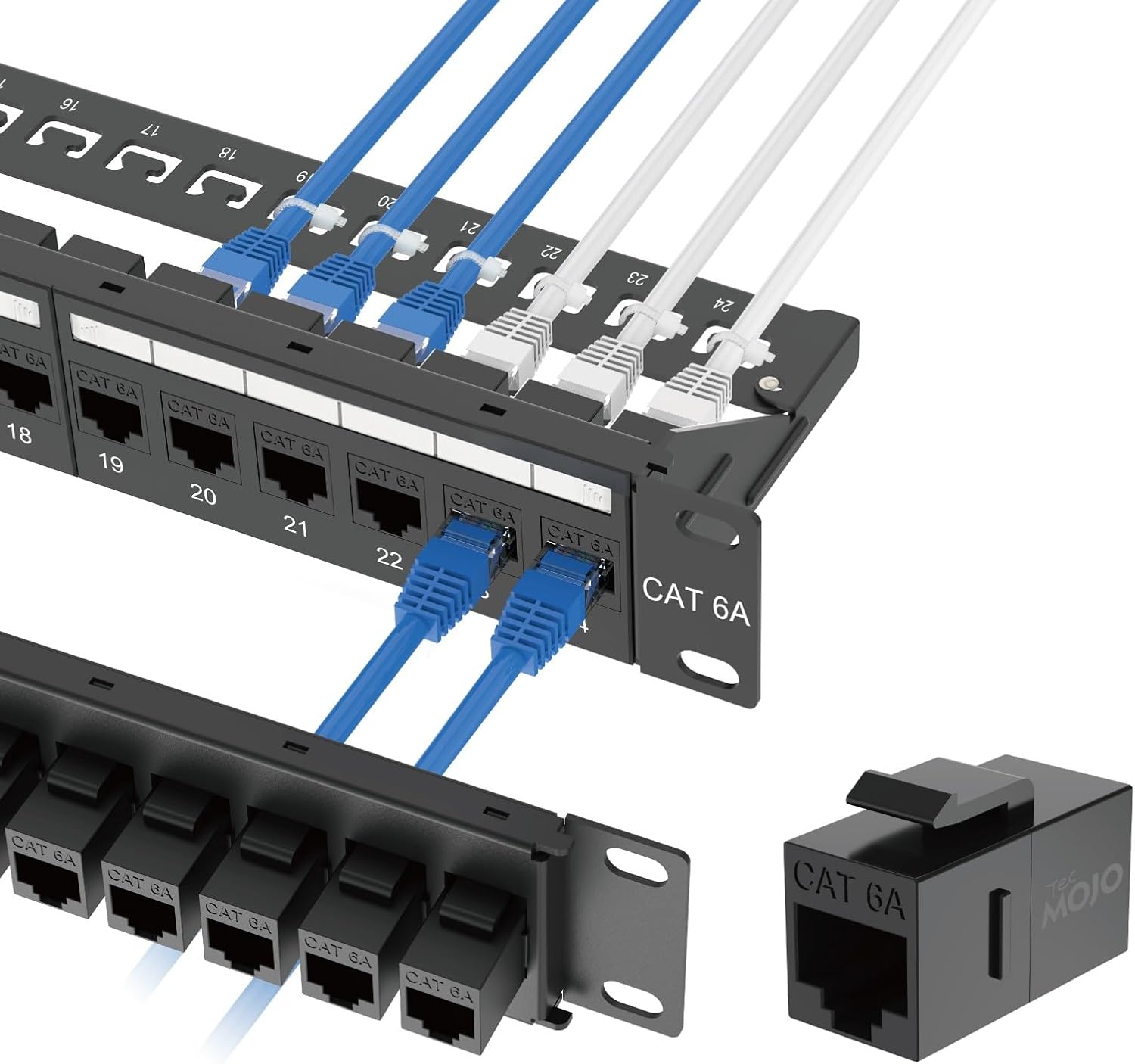 Tecmojo UL Listed 24-Port Cat6A UTP...