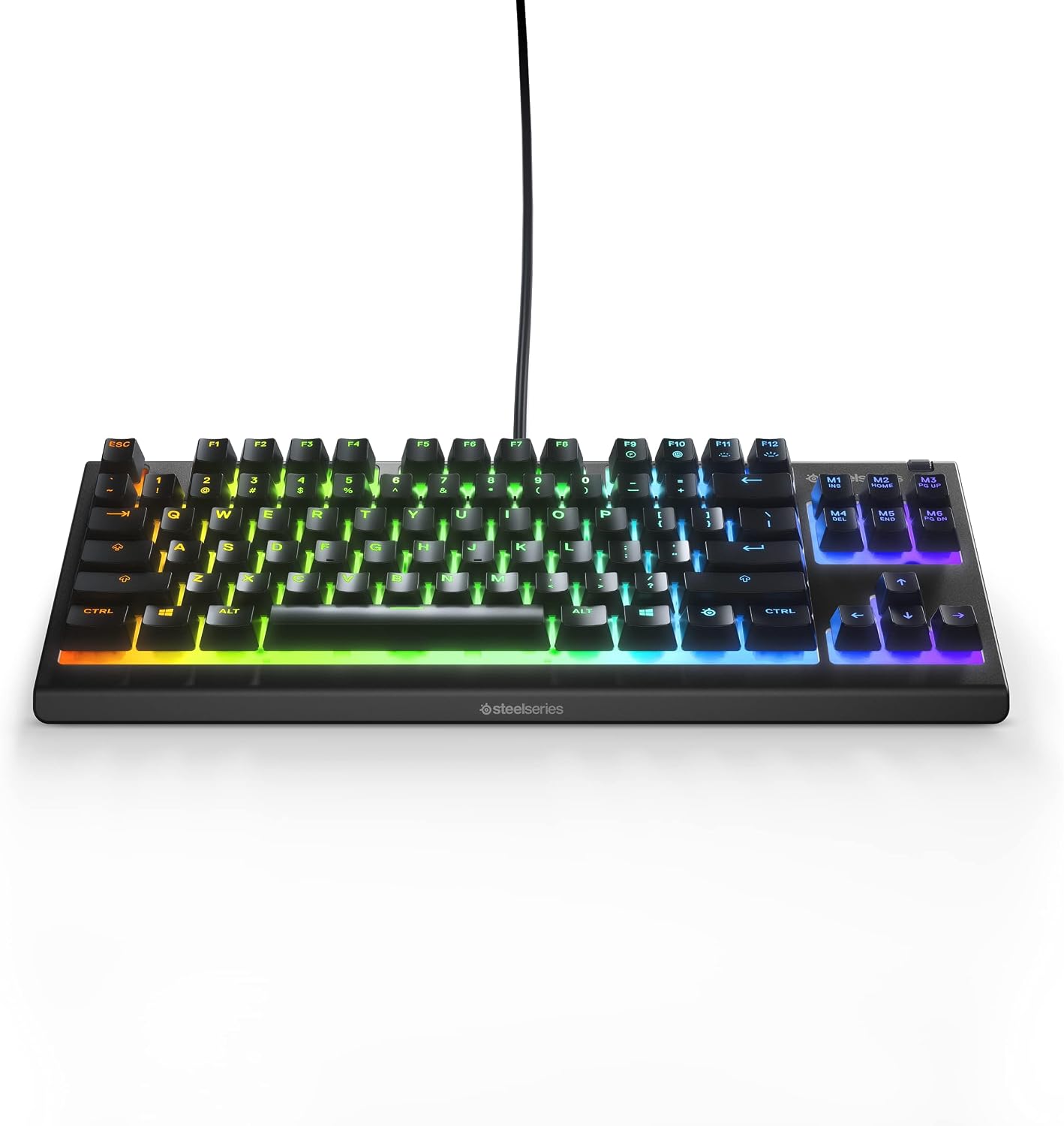 SteelSeries Apex 3 TKL RGB Gaming Keyboard – Tenkeyless Compact Form Factor - 8-Zone RGB Illumination – IP32 Water & Dust Resistant – Whisper Quiet Gaming Switch – Gaming Grade Anti-Ghosting (Renewed) - Image 2