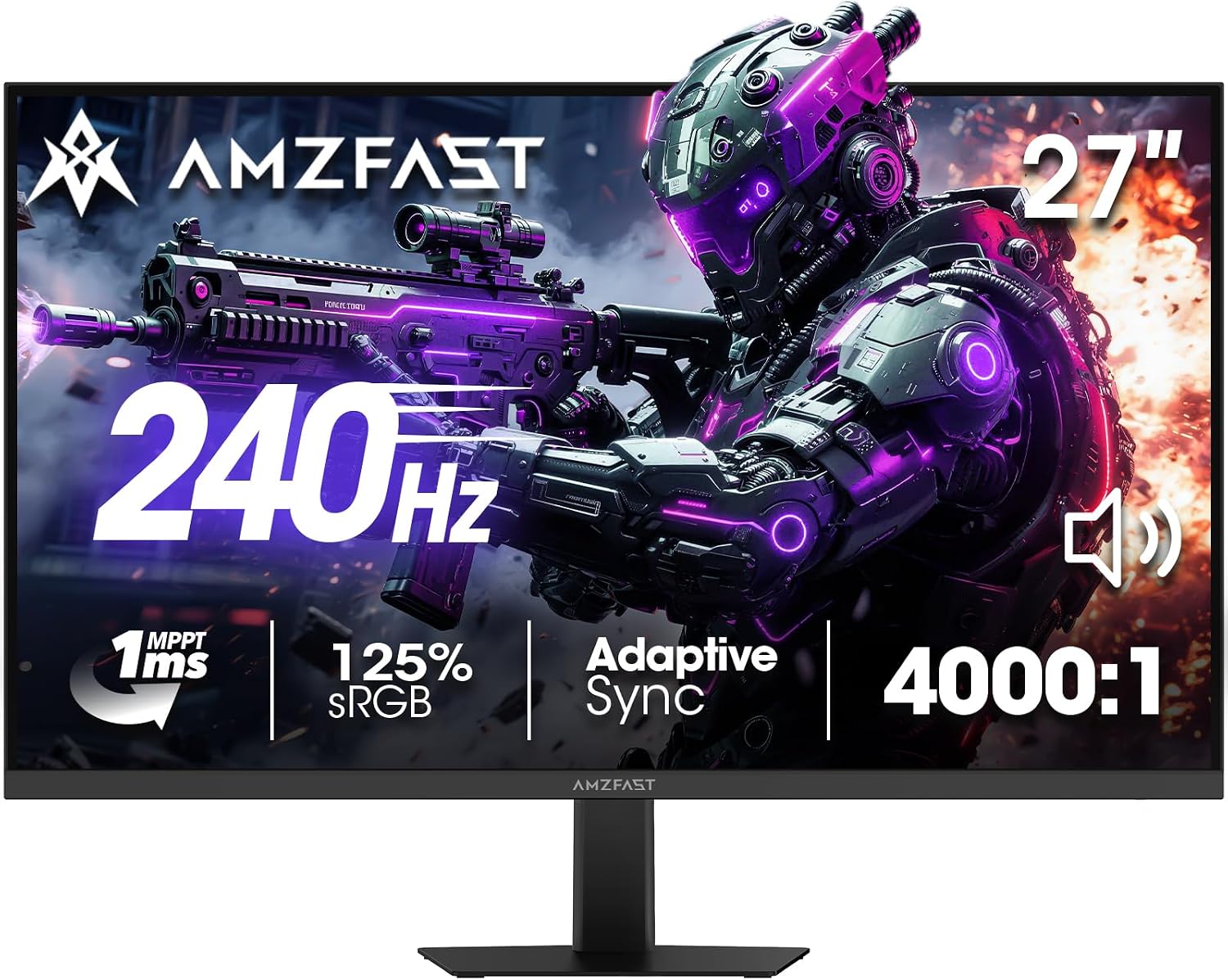 Amzfast 27 Inch Gaming Monitor, 240...