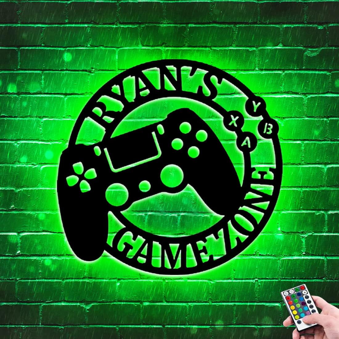 Personalized Gamer Name Neon Sign with 16 Colors and Remote Control Gamepad Controller Shape Neon Lights for Teen Boys Bedroom Wall Decor, LED Night Light for Kids Game Room,Best Gamer Gifts (Style-9) - Image 4