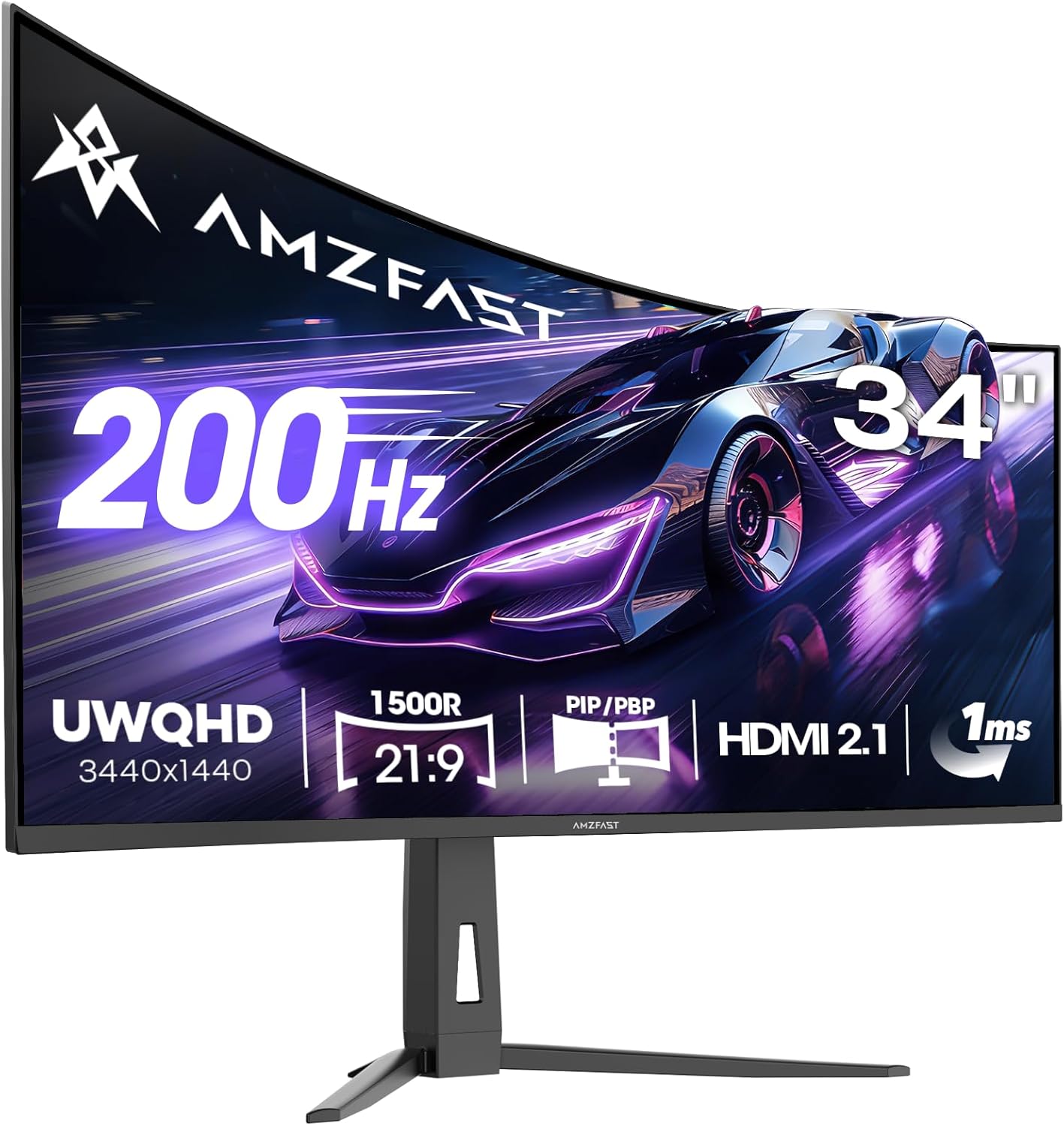 Amzfast 34 Inch Curved Gaming Monit...