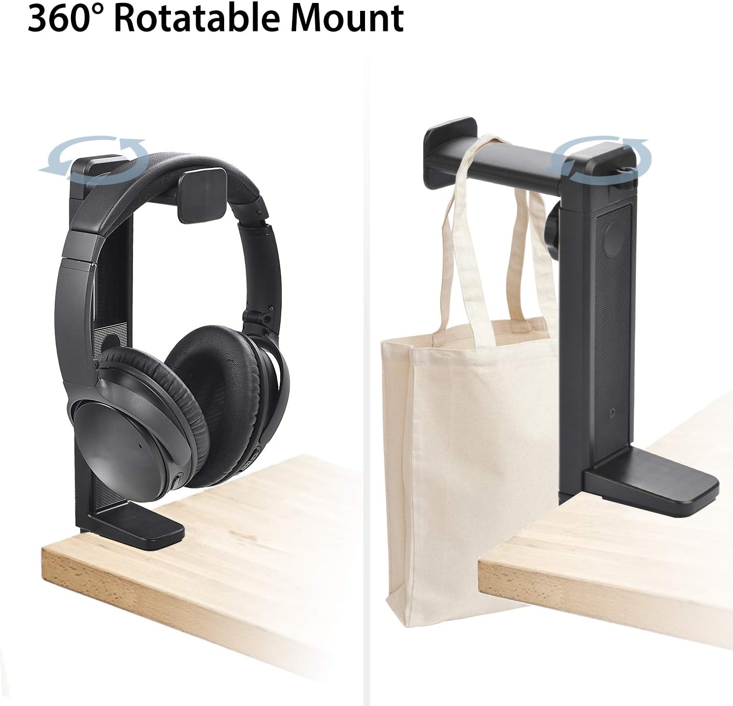 NEETTO HS906 Headphone Stand & Hanger 2 in 1, Above & Under Desk - Image 3