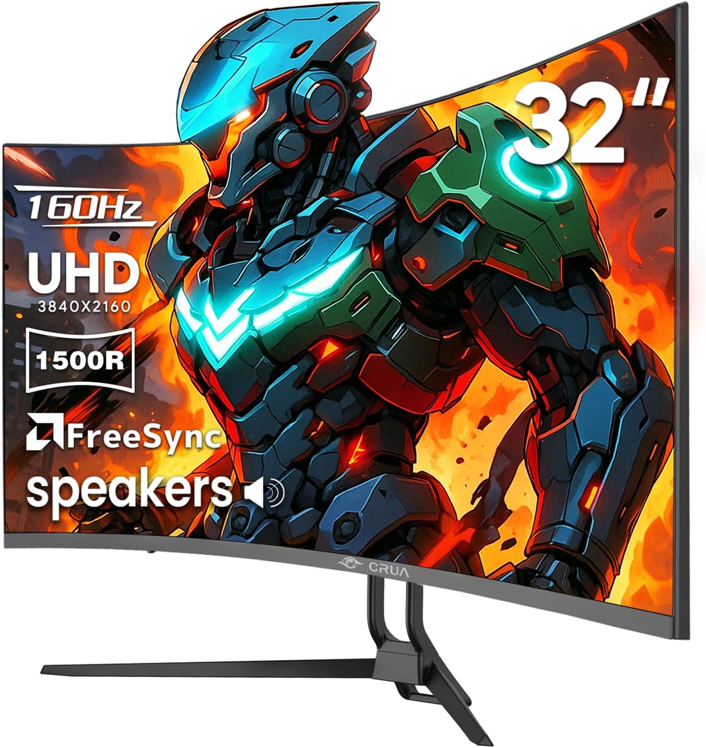 CRUA 32″ 4K UHD 160Hz Curved ...
