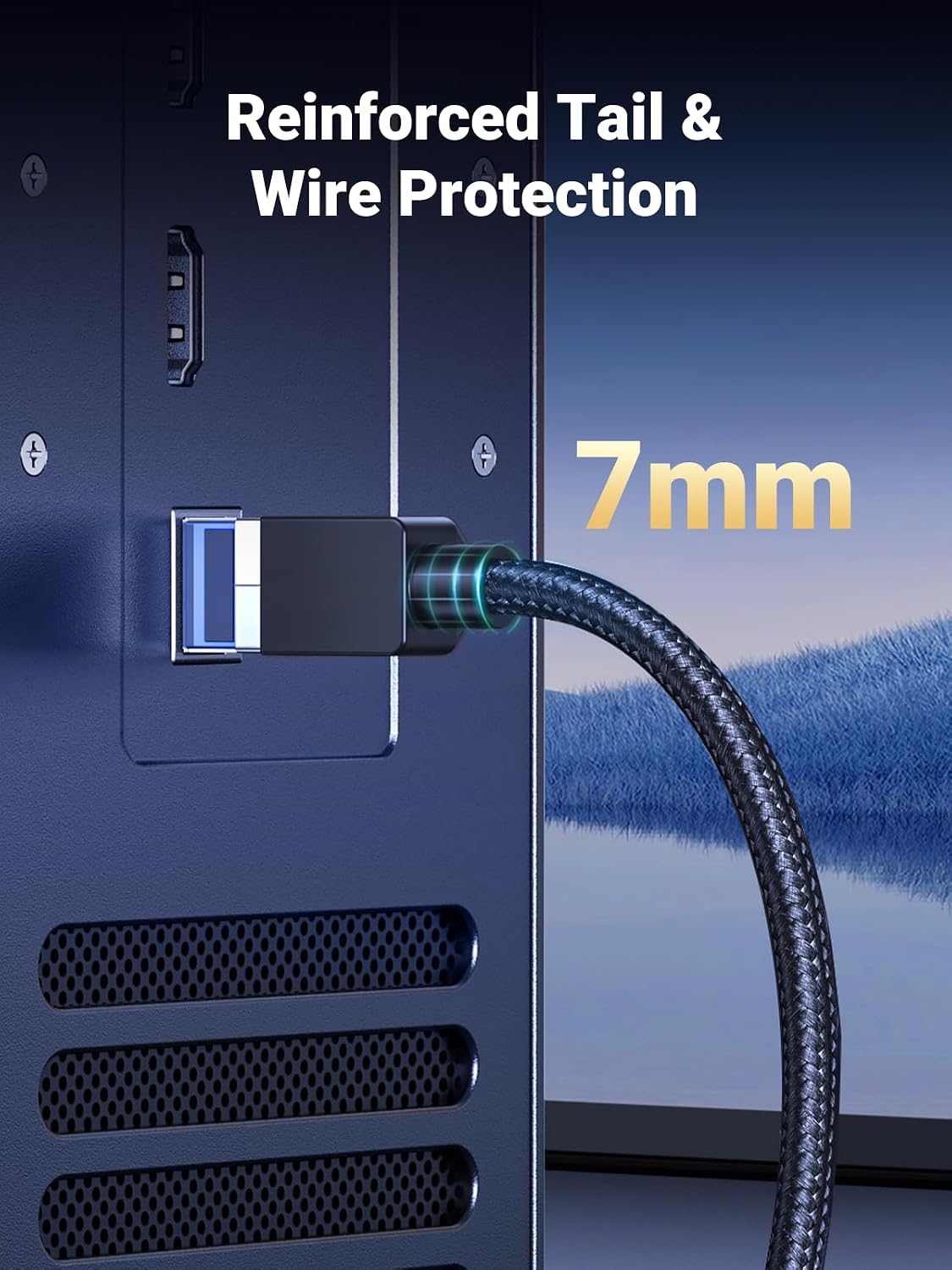 UGREEN Cat 8 Ethernet Cable 10FT, High Speed Braided 40Gbps 2000Mhz Network Cord Cat8 RJ45 Shielded Indoor Heavy Duty LAN Cables Compatible with Gaming PC PS5 PS4 PS3 Xbox Modem Router 10FT - Image 5