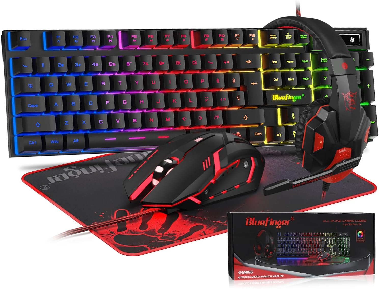 BlueFinger RGB Gaming Keyboard and ...