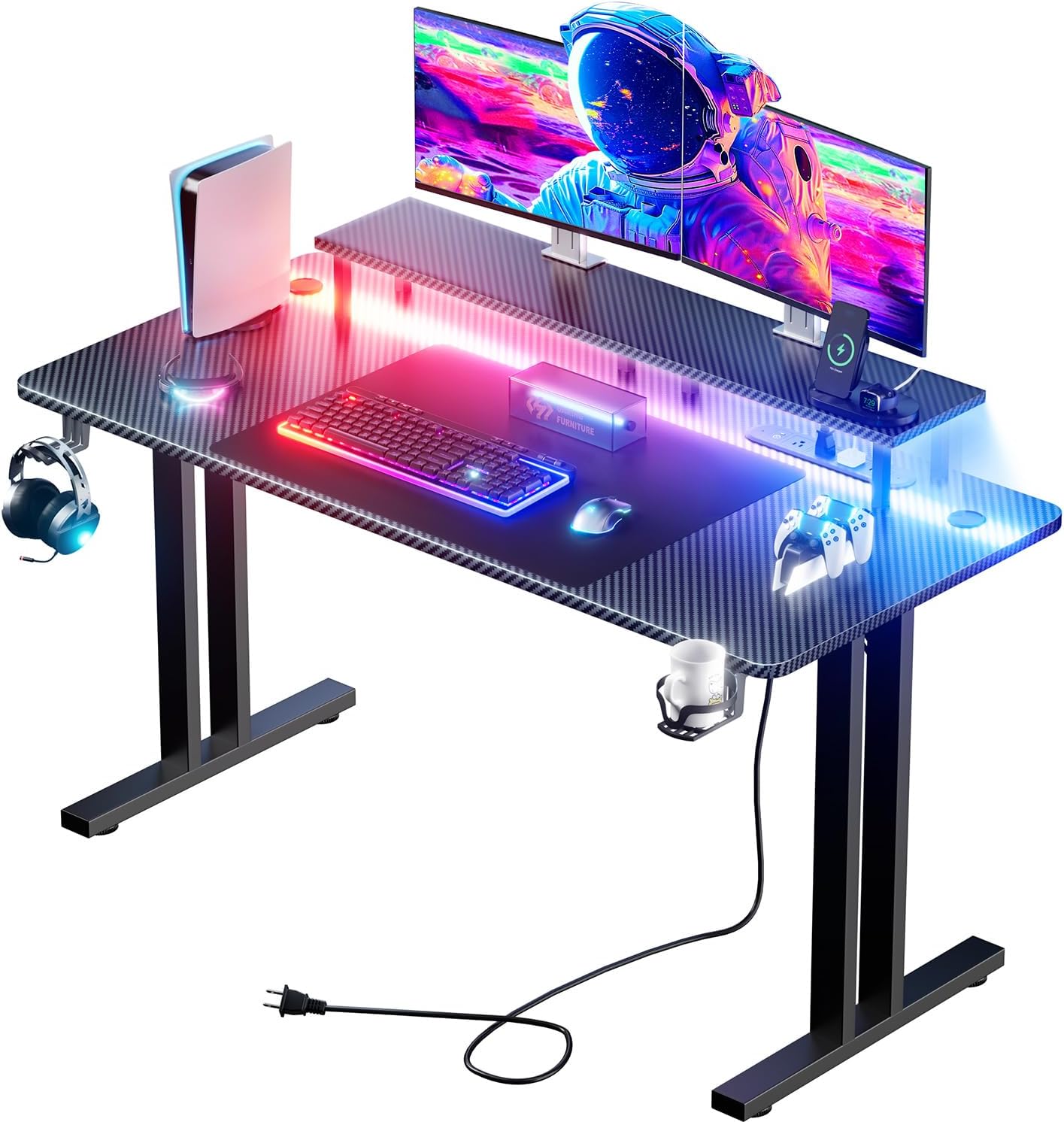 HLDIRECT 47 Inch Gaming Desk with L...