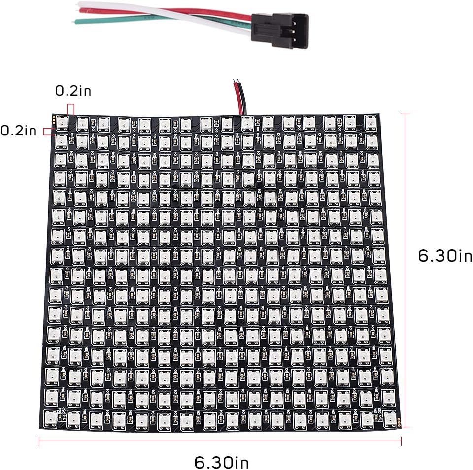 BTF-LIGHTING WS2812B ECO RGB Alloy Wires 5050SMD Individual Addressable 16X16 256 Pixels LED Matrix Flexible FPCB Full Color Works with WLED,SP802E,etc Controllers Image Video Text Display DC5V - Image 2