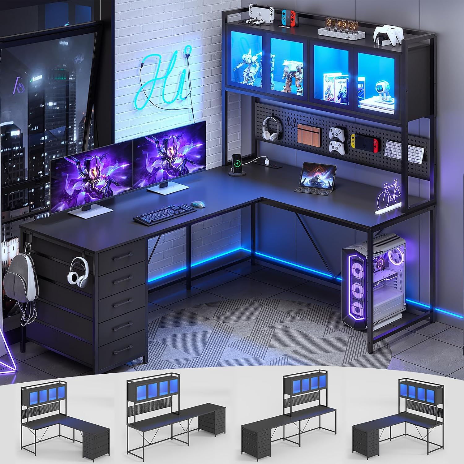SEDETA L Shaped Gaming Corner Desk ...