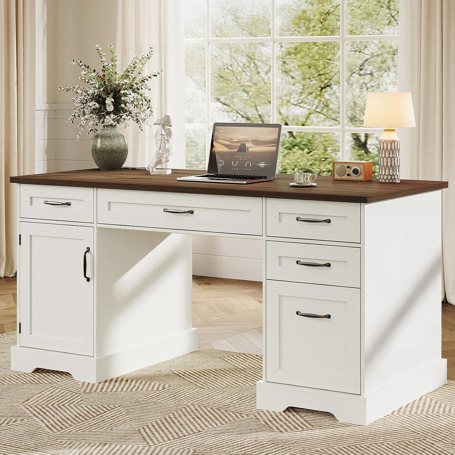 OffiGo Farmhouse 59 Inch Executive ...