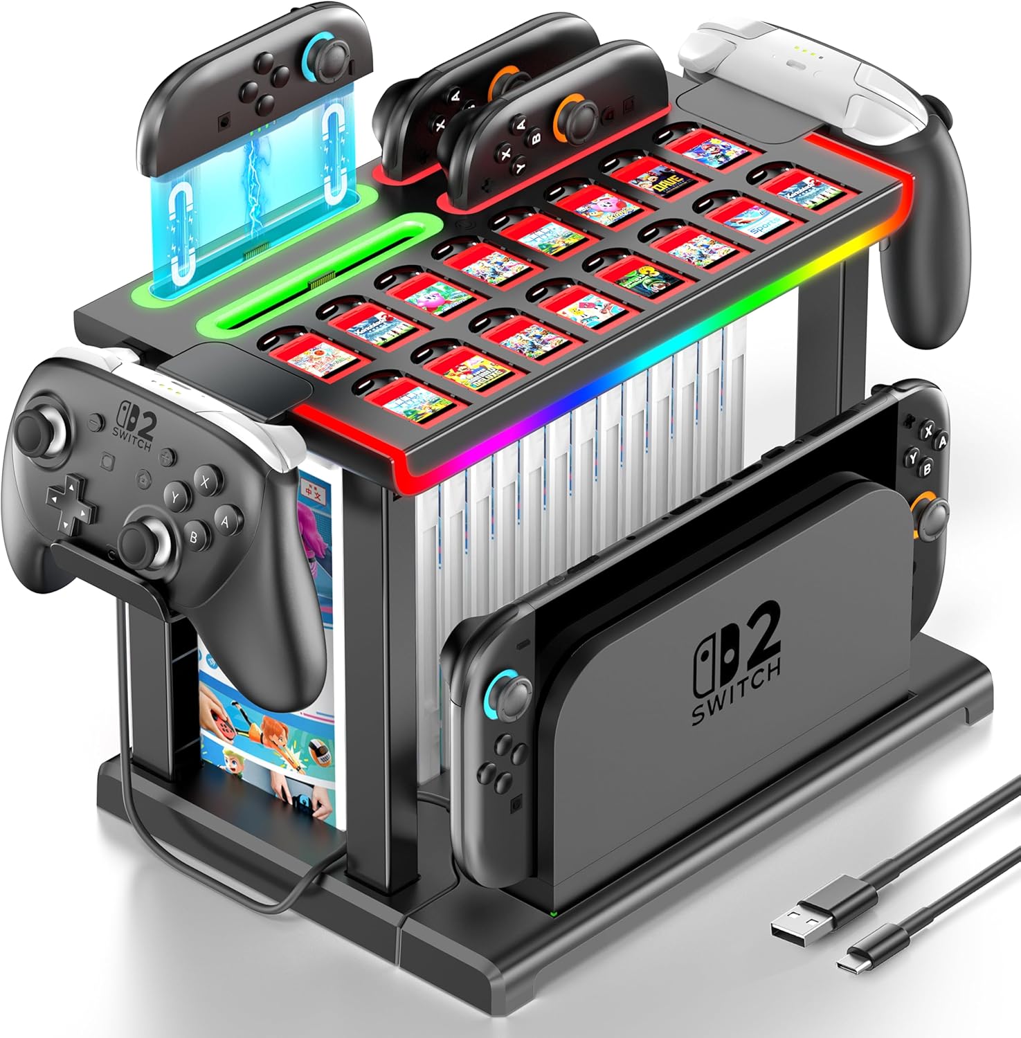 Switch 2 RGB Organizer Station with...