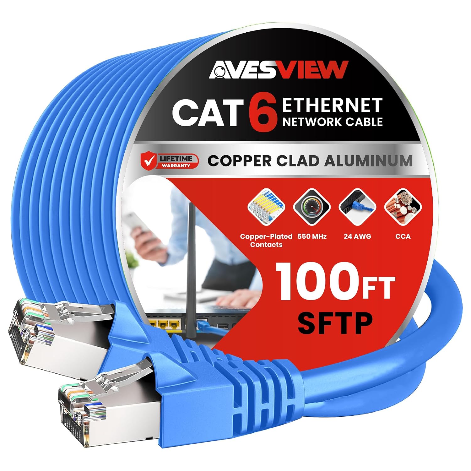 CAT 6 Shielded Ethernet Cable 100 F...