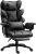 Dowinx Big and Tall Office Chair with Pocket Spring Cushion,High Back Computer Gaming Chairs with Adjustable Armrests,Executive Desk Chairs with Lumbar Support and Footrest,PU-Black
