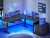 SEDETA L Shaped Standing Desk with File Cabinet, 3 Drawers, Power Outlet